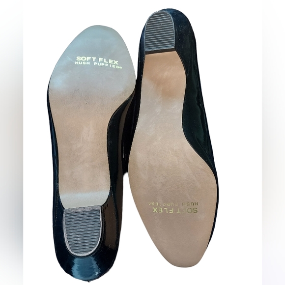 Hush Puppies Soft Flex black patent leather shoes, size 11EW - Picture 4 of 6